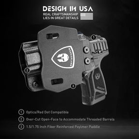 OWB Holster Optics Cut Fit Ruger Max-9 Pistol, Outside Waistband Open Carry Max 9 Holster with 1.75 Inch Paddle, Adj. Retention & Cant, Right Hand|WARRIORLAND WARRIORLAND