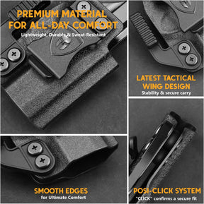 WARRIORLAND IWB Kydex Holster Compatible with Springfield Hellcat Pro, Not Fit Hellcat, Inside Waistband Appendix Conceal Carry, with Claw & Adj. Retention & Cant, Right Hand