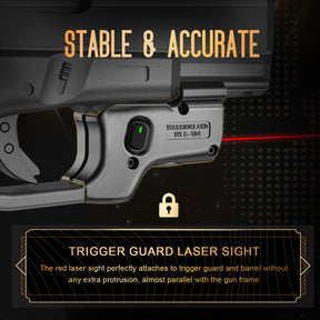 Red Laser Sight Compatible with Glock 17/19 Gen 3-5, G23/31/32 Gen 3-4 & G19X/44/45, Ultra Compact G19 Beam Sight, Gun Sight with Ambidextrous On/Off Switch & Power Indicator, WLS-104|WARRIORLAND