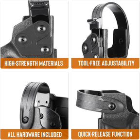 WARRIORLAND Level II Holster Retention Thumb Release Hood Kit - Impact-Resistant Polymer, Right/Left Hand Options, Compatible with Level II Holsters