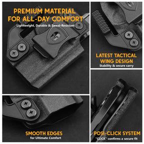 WARRIORLAND IWB Kydex Holster Compatible with S&W Bodyguard 2.0 – Concealed Carry Holster with Optic Cut, Claw, Adjustable Cant, Audible Lock, Inside Waistband Carry, Right Hand Draw