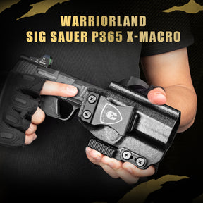 Sig P365X-Macro IWB Kydex Holster with Claw Attachment and Optic Cut: Sig Sauer P365XMACRO, Inside Waistband Appendix Carry P365 X Macro Holster, Adj. Cant & Retention, Right Hand|WARRIORLAND