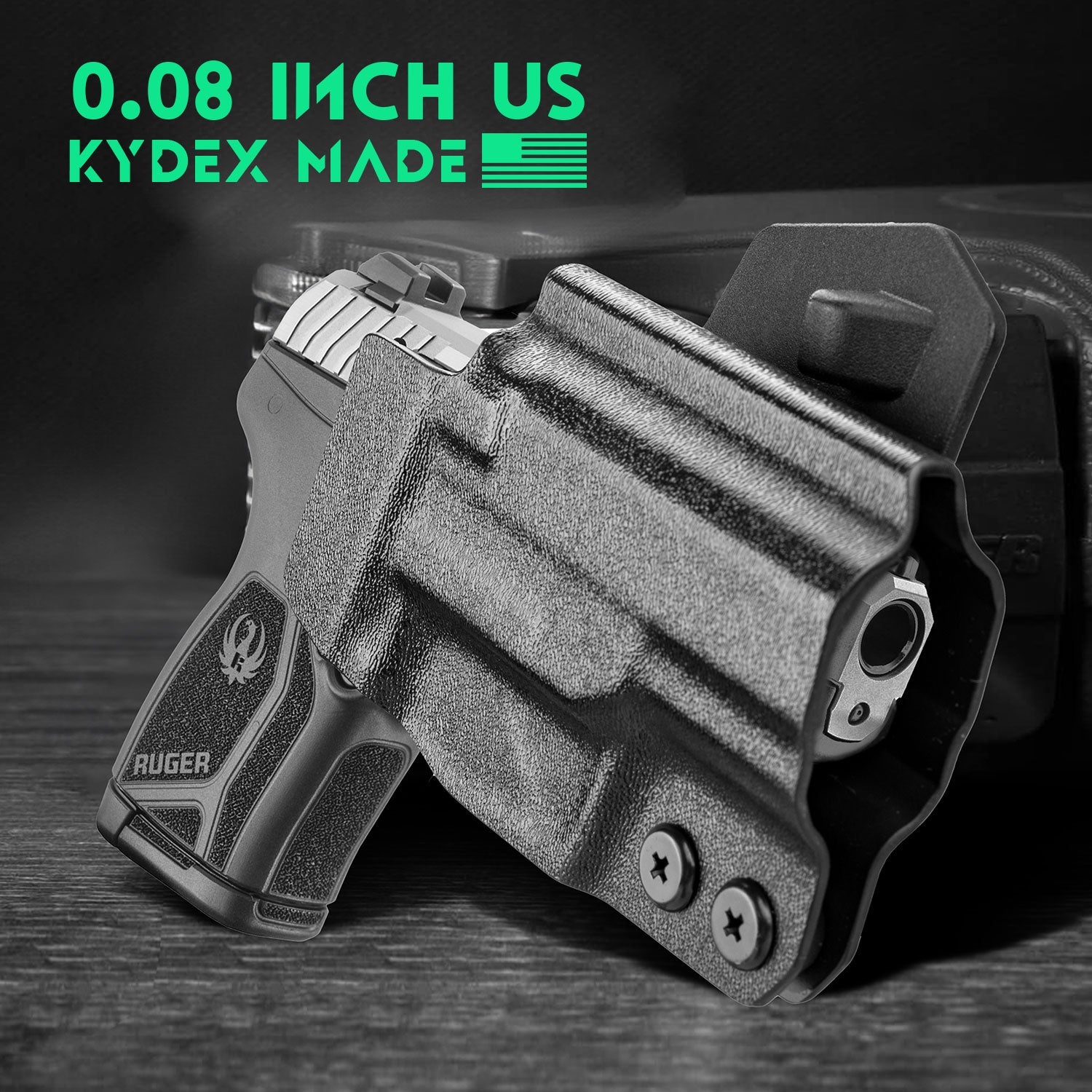 OWB Holster Optics Cut Fit Ruger LCP Max Pistol, Outside Waistband Open Carry Max .380 Holster with 1.75 Inch Paddle, Adj. Retention & Cant, Right Hand|WARRIORLAND WARRIORLAND