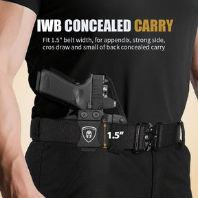 WARRIORLAND Universal Hybrid IWB Gun Holster for Glock 17 19 43X MOS, Sig P320, Taurus G2C, M&P M2.0, Springfield, CZ, Ruger & More – Kydex + Nylon Concealed Carry, Optic Cut, Adj. Cant & Retention WARRIORLAND