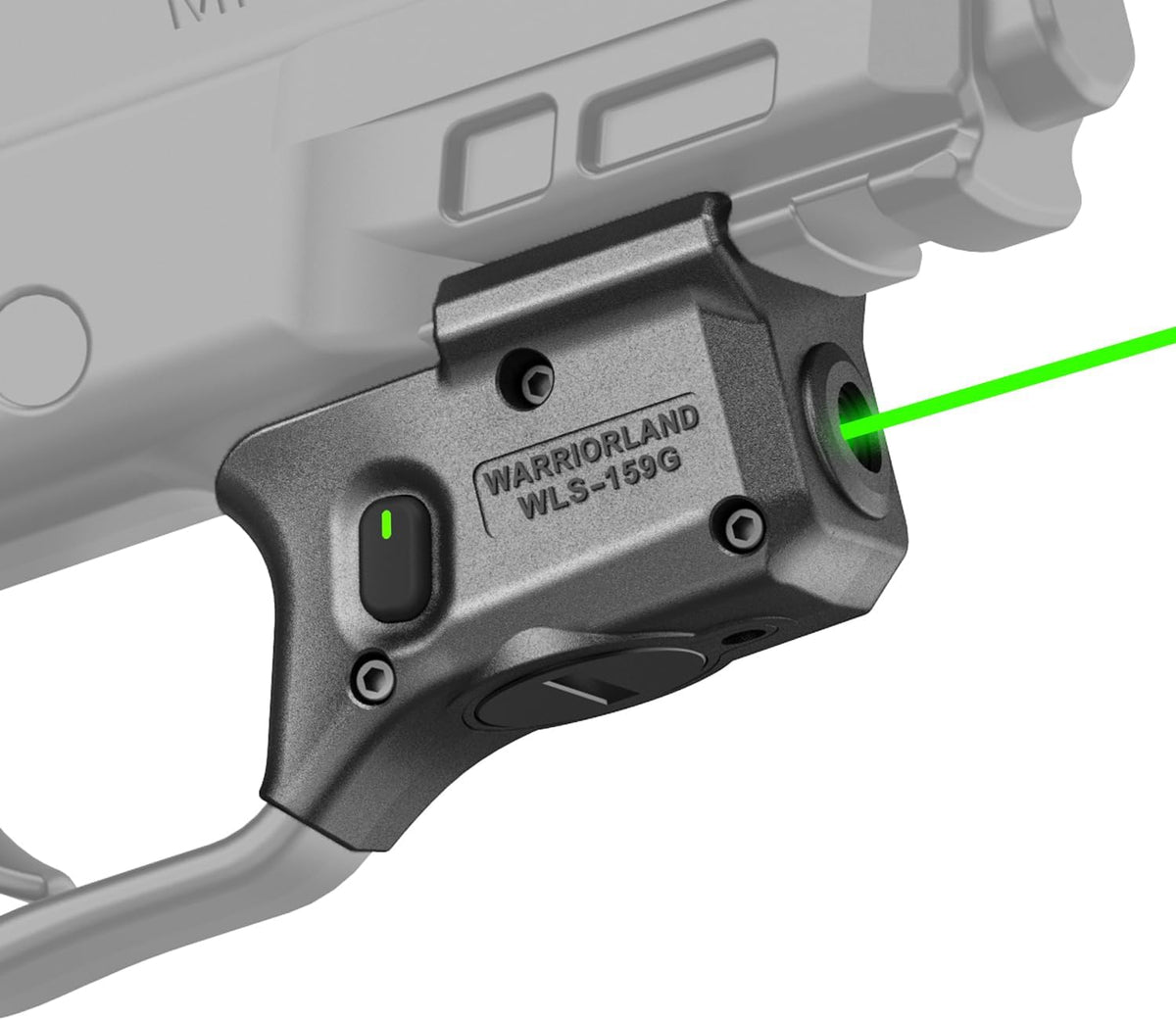 WARRIORLAND Green Laser Sight Fit Smith&Wesson M&P 9mm Shield EZ & M&P 380 Shield EZ, First Green Beam Sight with Power Indicator, S&W M&P Shield 9mm EZ Laser with Ambidextrous On/Off Switch, WLS-159G