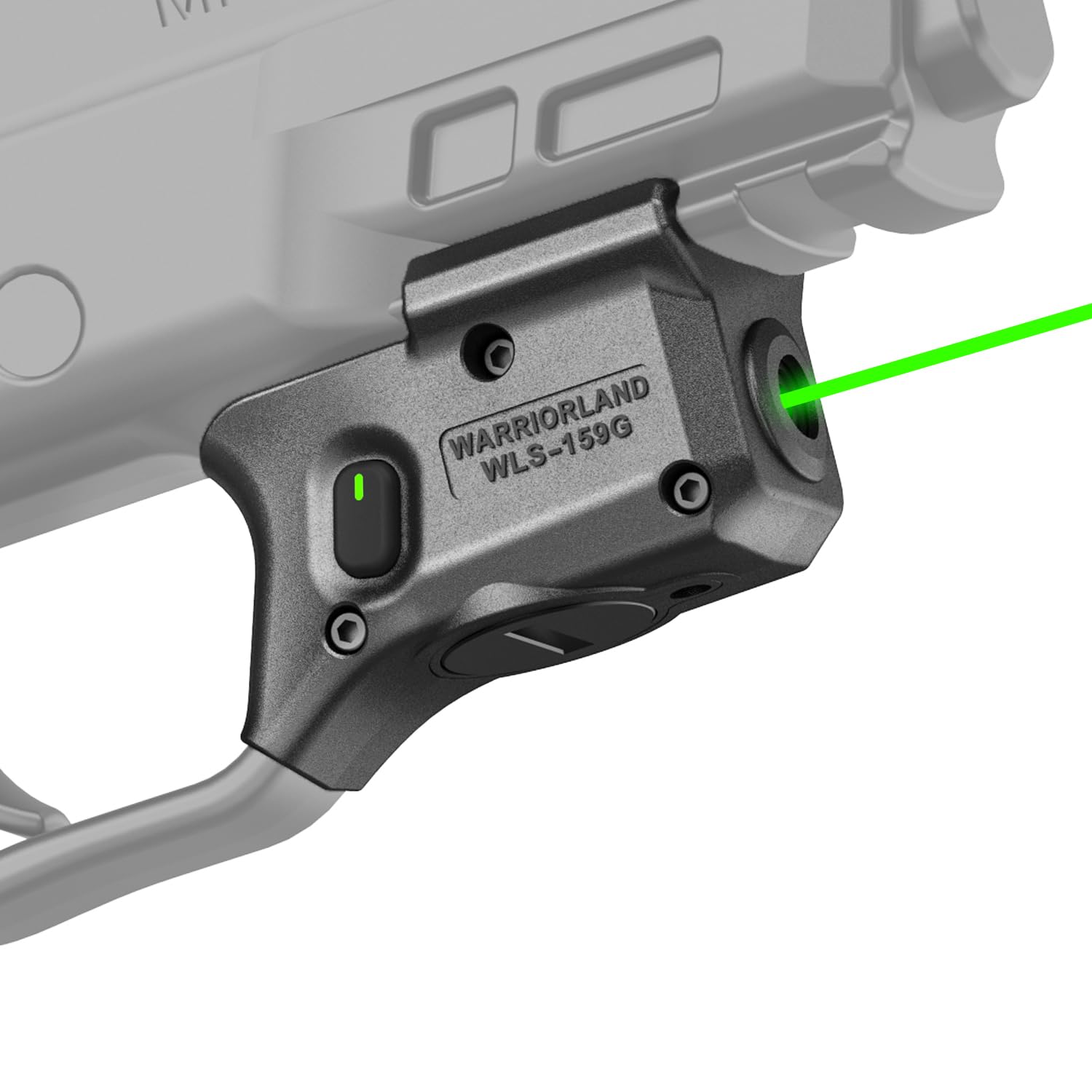 WARRIORLAND Green Laser Sight Fit Smith&Wesson M&P 9mm Shield EZ & M&P 380 Shield EZ, First Green Beam Sight with Power Indicator, S&W M&P Shield 9mm EZ Laser with Ambidextrous On/Off Switch, WLS-159G