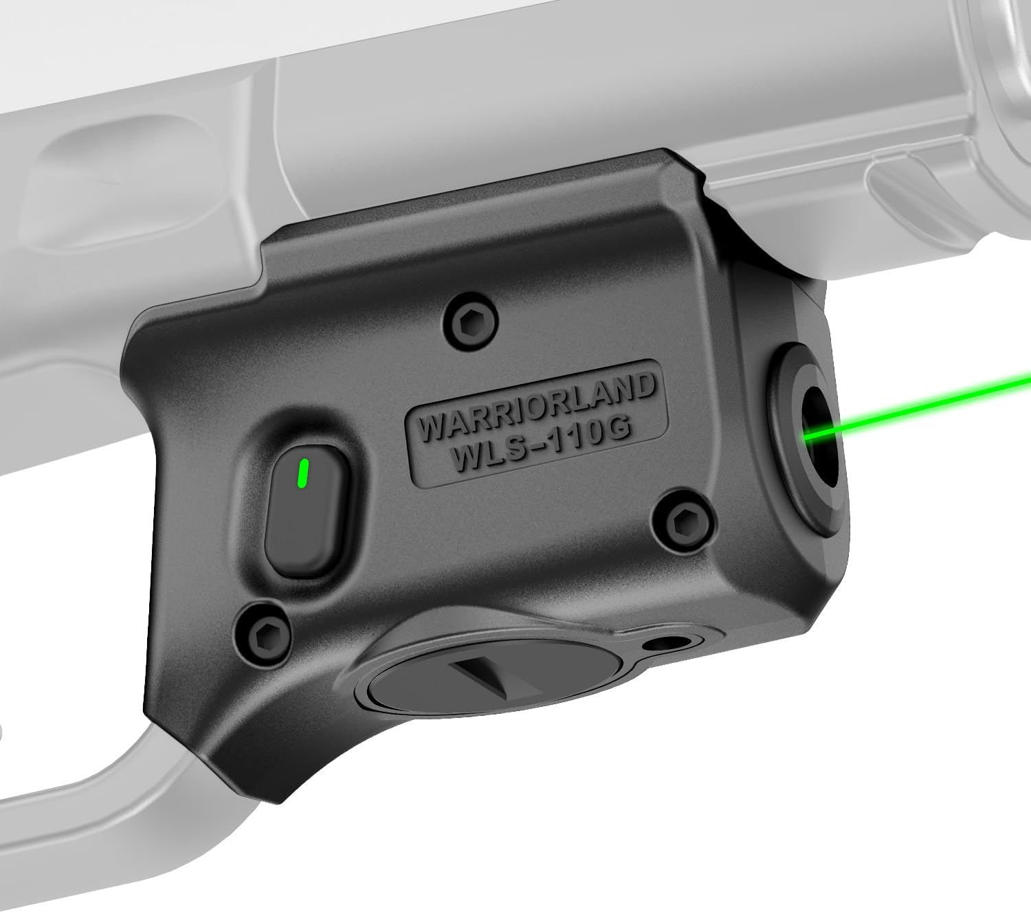 WARRIORLAND Green Trigger Laser Fit for Hellcat Pro - Compact & Lightweight Trigger Mounted Tactical Weapon Light with Battery Indicator and Ambidextrous Switch, WLS-110G