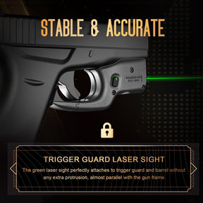 Green Laser Sight Designed to Fit Glock G42 with Holster Combo, Green Beam Sight with Power Indicator, Custom-Made IWB Kydex Holster Right Hand, Windage and Elevation Adjustment, WLS-105G