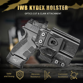 IWB Kydex Holster with Claw Attachment and Optic Cut Fit Springfield XD-S 3.3'' Pistol, Inside Waistband Appendix Carry XDS Holster, Adj. Cant & Retention, Right Hand|WARRIORLAND