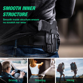 Walther PPS M2 OWB Holster Kydex Made Optics Cut: Walther PPS M2 Pistol, Outside Waistband Open Carry PPS M2 Holster with 1.75 Inch Paddle, Adj. Retention & Cant, Right Hand|WARRIORLAND