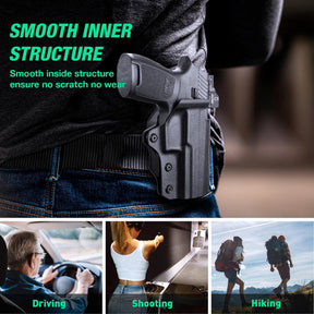 WARRIORLAND OWB KYDEX Holster Thumb Release & Optics Cut Fit: Sig P320 Compact M18 / P320 Full Size M17 / P320-XFIVE Legion, Outside Waistband 360 Degree Adj. Fits 1.5"-2.25" Belt, Right Hand
