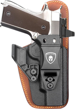 5" 1911 IWB Hybrid Holster (Colt/Kimber/Tisas/S&W/Ruger/Sig/RIA) - WARRIORLAND Optic-Cut Right-Hand Concealed Carry, Adj. Height/Cant/Retention, Ultimate Comfort