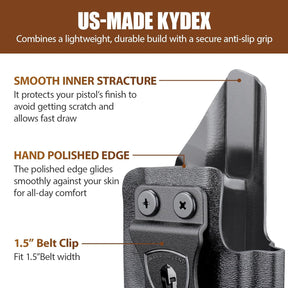 WARRIORLAND Kydex IWB Holster for Sig P320 Compact/XCompact/X-Carry/M18/M17/Full-Size/XFive Legion/DH3/AXG, Optics Cut, Adjustable Cant & Retention, Right Hand Concealed Carry WARRIORLAND