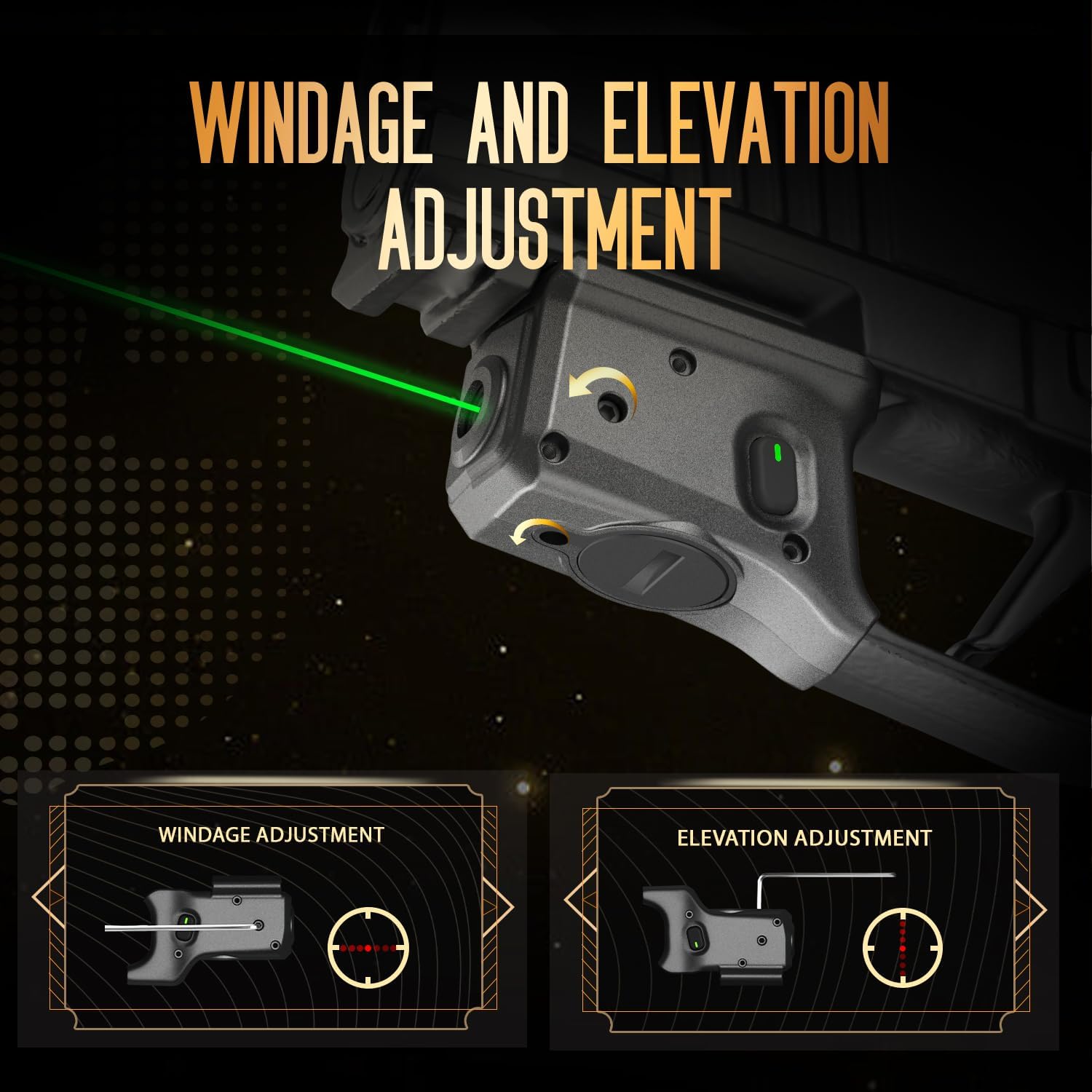 WARRIORLAND Trigger Laser Sight Tailored Fit P365X Macro Green Beam Sight, Gun Sight with Ambidextrous On/Off Switch & Power Indicator, WLS-109G