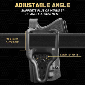 Glock 17/19/19X/45 Gen3-5 Holster OWB Kydex Light-Bearing - Fits TLR-7A / TLR-7 X / TLR-7 HL-X / TLR-8A / TLR-8 X & More, Optic Cut, Thumb Release, 2.0" Mid-Ride Belt Loop, Right Hand - WARRIORLAND