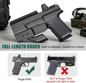 Ruger RXM IWB Kydex Holster - Optic Cut & Concealment Claw, Adjustable Cant & Retention, Appendix Inside Waistband Concealed Carry, Right Hand - WARRIORLAND