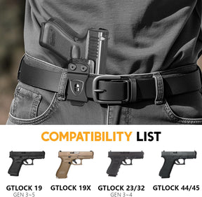 WARRIORLAND IWB Kydex Holster Compatible with Glock 17/19 Gen (3-5) & 23/32 Gen(3-4) & 19X/ 44/45, Inside Waistband Appendix Conceal Carry, with Claw & Adj. Retention & Cant, Right Hand