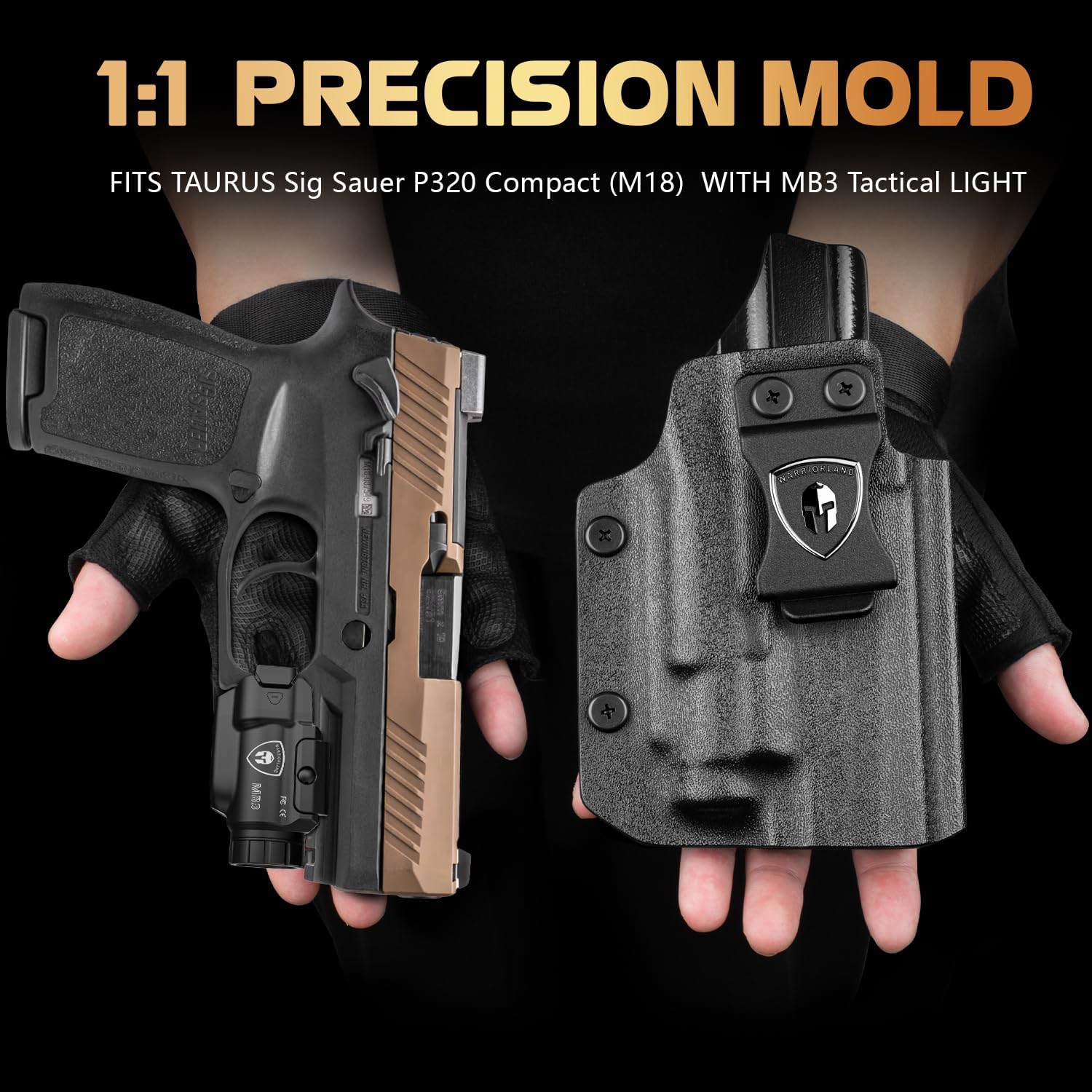 WARRIORLAND MB3 Pistol Light and Custom Kydex Holster, Fit for Sig