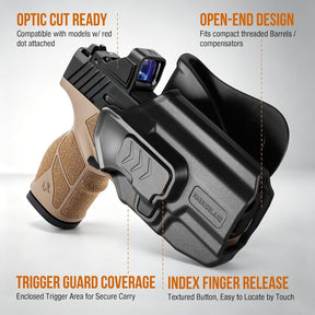 WARRIORLAND Level II Retention Index Finger Release Paddle Holster, Fits Taurus GX2 / GX2 TORO, Optic Cut, Adj. Cant & Retention, Right Hand