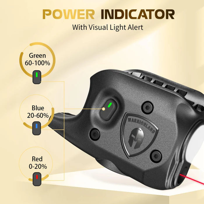 WARRIORLAND SLL-105 Pistol Light Laser & Holster Fit for Glock 48 (No Rail Version), Compact 150-Lumen Trigger Mounted Tactical Weapon Light with Red Laser White LED & IWB Holster, Power Indicator