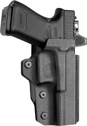 Glock 17/19/19X/45 Holster OWB Kydex Optic Cut - Thumb Release, Fits Gen 3-5 & G23/G32/G44, 360° Adjustable Cant, 1.5"-2.25" Belt, Right Hand - WARRIORLAND