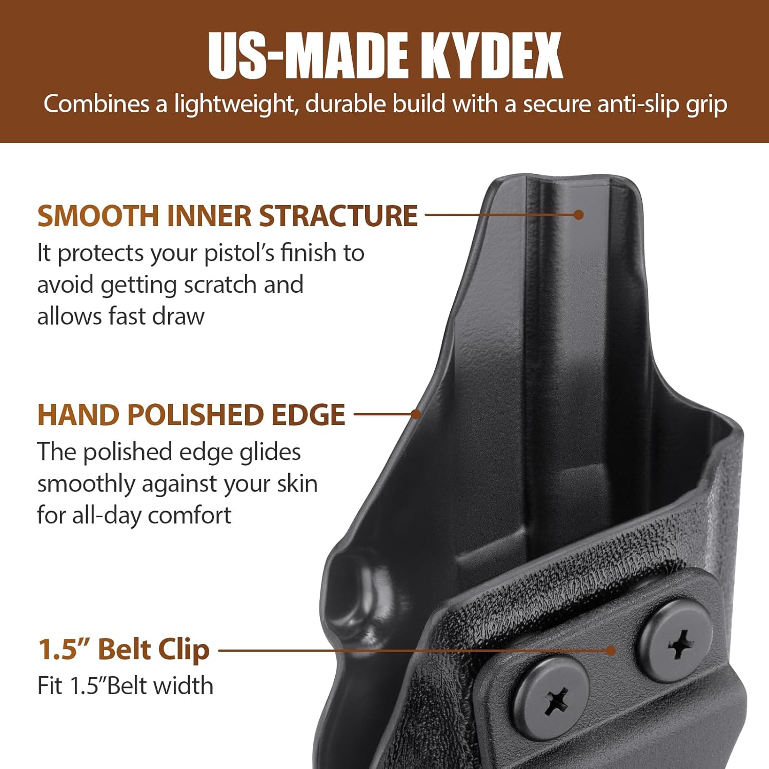 S&W Bodyguard 2.0 Right Hand IWB Kydex Holster - Integrated Crimson Trace Red Laser, Inside Waistband Concealed Carry, Adjustable Cant & Retention - WARRIORLAND