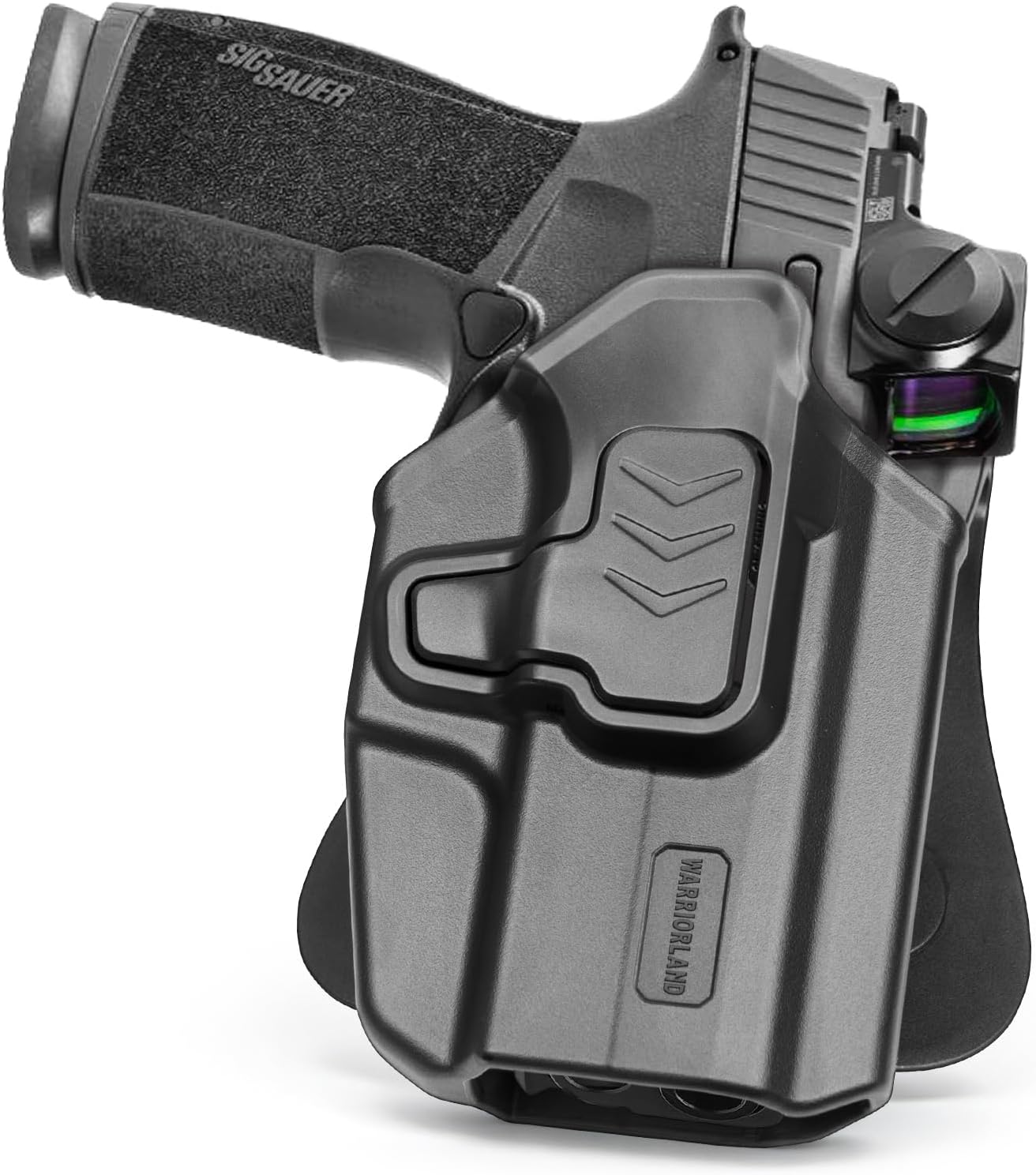 WARRIORLAND Paddle Holster, Fits Sig P365-XMACRO / P365-FUSE / P365 Xmacro COMP & P365 AXG Legion | Level II Index Finger Release, Optic Cut, Adj. Cant & Retention