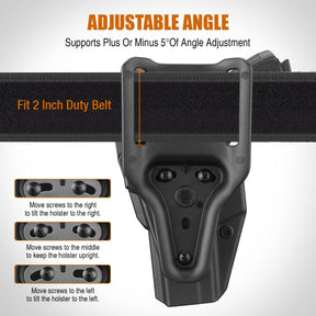 WARRIORLAND Level 2 Duty Holster for Glock 17/19 /22/23/34 Gen 3-5 & G31/32 Gen3-4 & 19X/44/45/47/49 & MOS Version, Optic Cut with RDS Cover, Thumb Release, Fits 2.0" Belt, Open-Muzzle Gun Holster WARRIORLAND