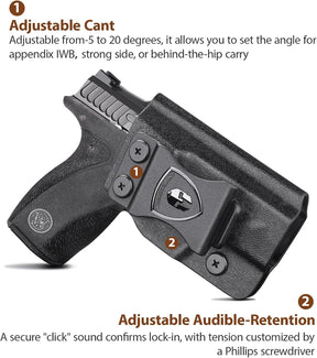 S&W Bodyguard 2.0 Right Hand IWB Kydex Holster - Integrated Crimson Trace Red Laser, Inside Waistband Concealed Carry, Adjustable Cant & Retention - WARRIORLAND