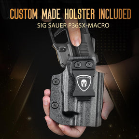 WARRIORLAND Green Laser Light and Holster Fit for Sig P365X-Macro - Compact Lightweight Trigger Laser with Battery Indicator, Includes Custom Right-Hand IWB Concealed Carry Kydex Holster, WLS-109G-HW1