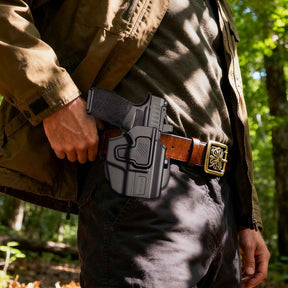 Universal OWB Paddle Holster Optic Cut - Fits 40+ Compact Pistols: Glock 19/26/43X, M&P Shield Plus, Hellcat/Pro, FN Reflex, Taurus G3C & More - Right Hand - WARRIORLAND