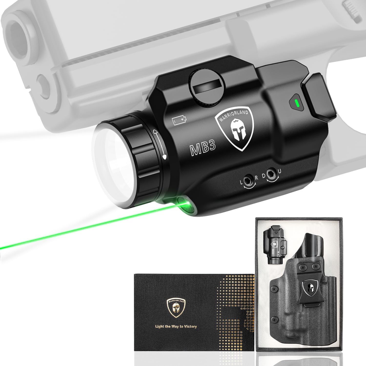 WARRIORLAND MB3 Pistol Light and Custom Kydex Holster, Fit for Sig