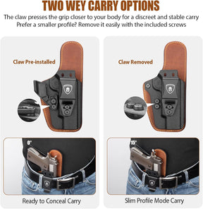 5" 1911 IWB Hybrid Holster (Colt/Kimber/Tisas/S&W/Ruger/Sig/RIA) - WARRIORLAND Optic-Cut Right-Hand Concealed Carry, Adj. Height/Cant/Retention, Ultimate Comfort