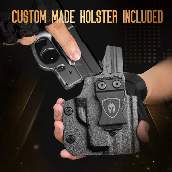 IWB Kydex Holster Holster (Only) Fit S&W M&P Shield 9mm/.40 && WLS-102 Laser, Right Hand WARRIORLAND