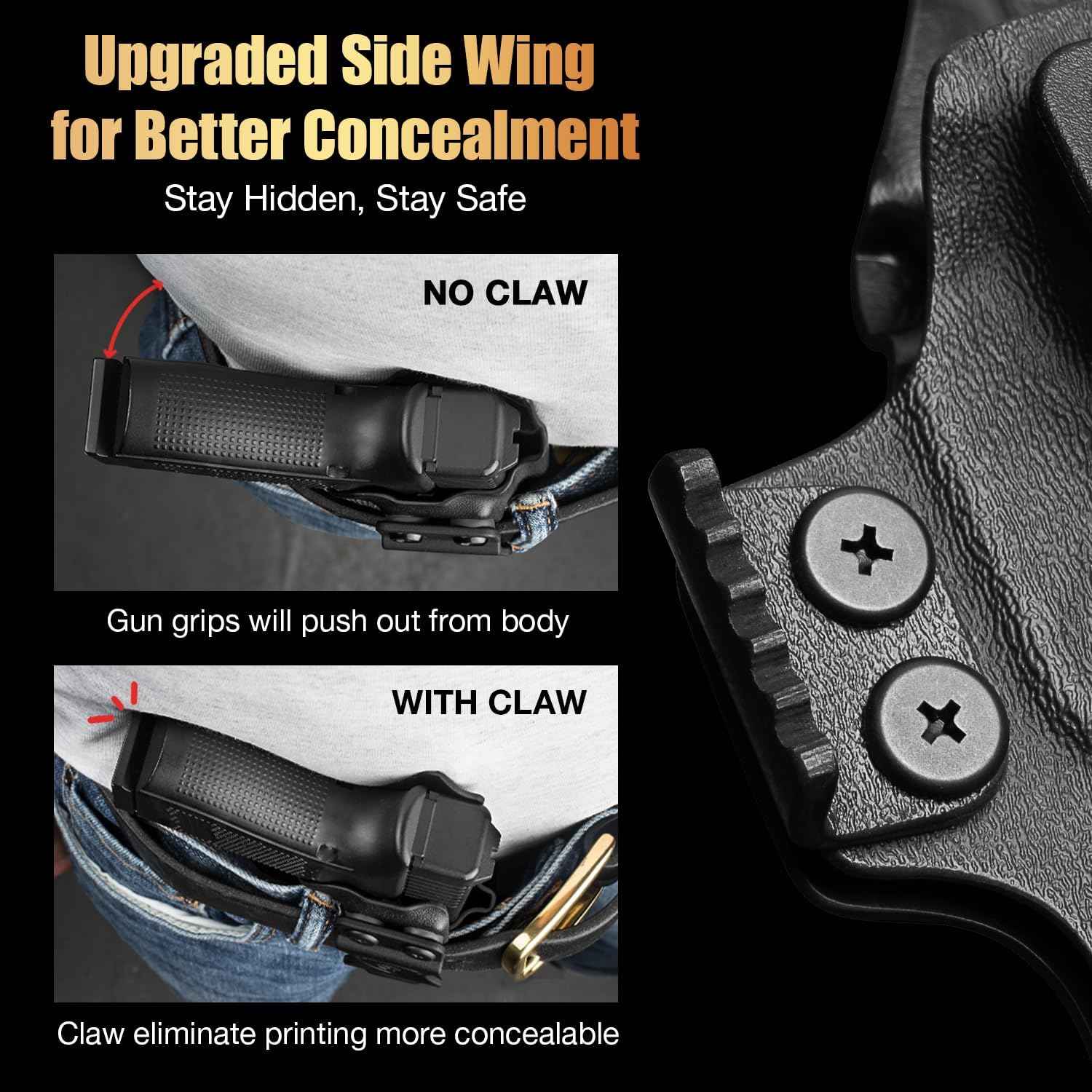 Sig P365 / P365X / P365 SAS IWB Kydex Holster w/Mini Claw - Appendix Concealed Carry, Adj. Cant & Retention, Audible Lock, Optics Cut Ready, Right Hand - WARRIORLAND