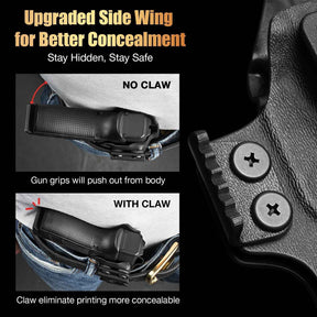 Sig P365 / P365X / P365 SAS IWB Kydex Holster w/Mini Claw - Appendix Concealed Carry, Adj. Cant & Retention, Audible Lock, Optics Cut Ready, Right Hand - WARRIORLAND