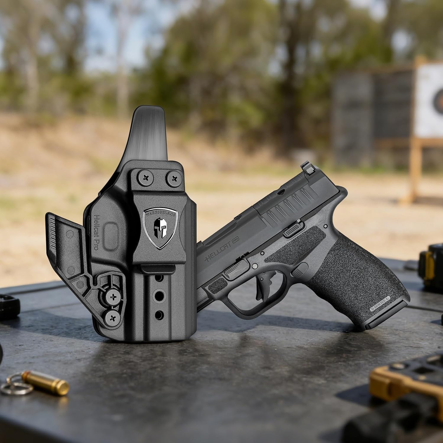 WARRIORLAND IWB & OWB Holster , Fits Springfield Hellcat Pro OSP / Hellcat Pro OSP Threaded. w/Optic Cut / Retention & Cant, w/ Concealment Claw, 1.5" Belt Clip & 2.0" OWB Paddle, Right