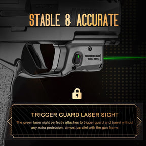 WARRIORLAND Trigger Laser Sight Tailored Fit P365X Macro Green Beam Sight, Gun Sight with Ambidextrous On/Off Switch & Power Indicator, WLS-109G