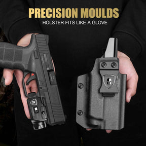 Sar9 Pistol Light + IWB Holster Combo - WARRIORLAND MA2 800 Lumen Rechargeable LED Weapon Light with OLED Power Indicator, Right Hand Kydex Holster Included