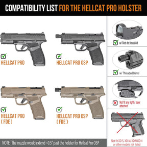 WARRIORLAND Level II Index Finger Release Paddle Holster, Fits Springfield Hellcat Pro/Hellcat RDP &OSP / Hellcat Pro Comp |, Optic Cut, Adj. Cant & Retention