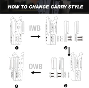 WARRIORLAND Sig P365 / P365X / P365XL IWB & OWB Convertible Holster Optics Cut: Sig Sauer P365 / P365 X & P365 XL, IWB OWB Combo Holster P365, 1.75 Belt Clip, Adjustable Ride Height, Right Hand