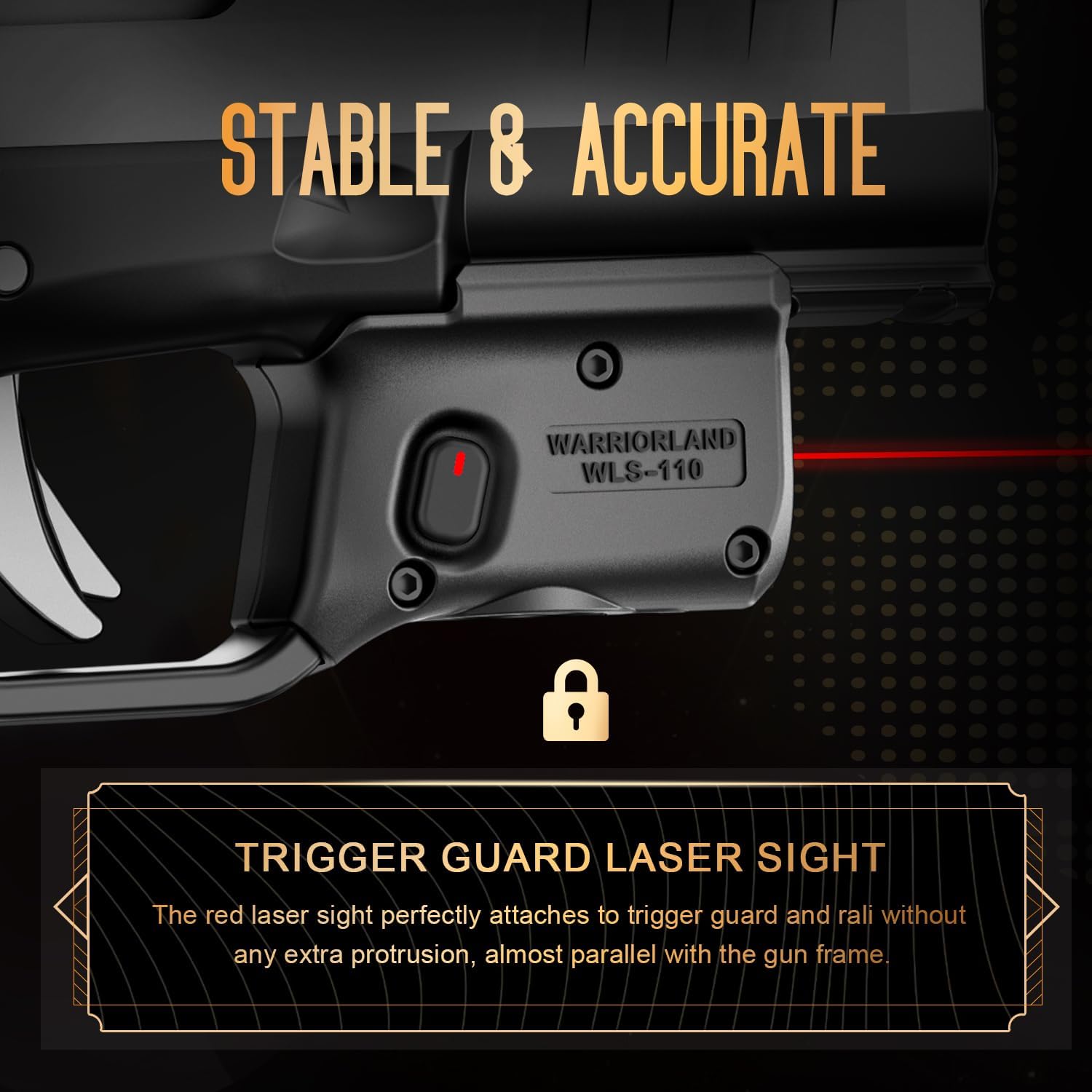 WARRIORLAND Red Trigger Laser Fit for Hellcat Pro - Compact & Lightweight Trigger Mounted Tactical Weapon Light with Battery Indicator and Ambidextrous Switch, WLS-110