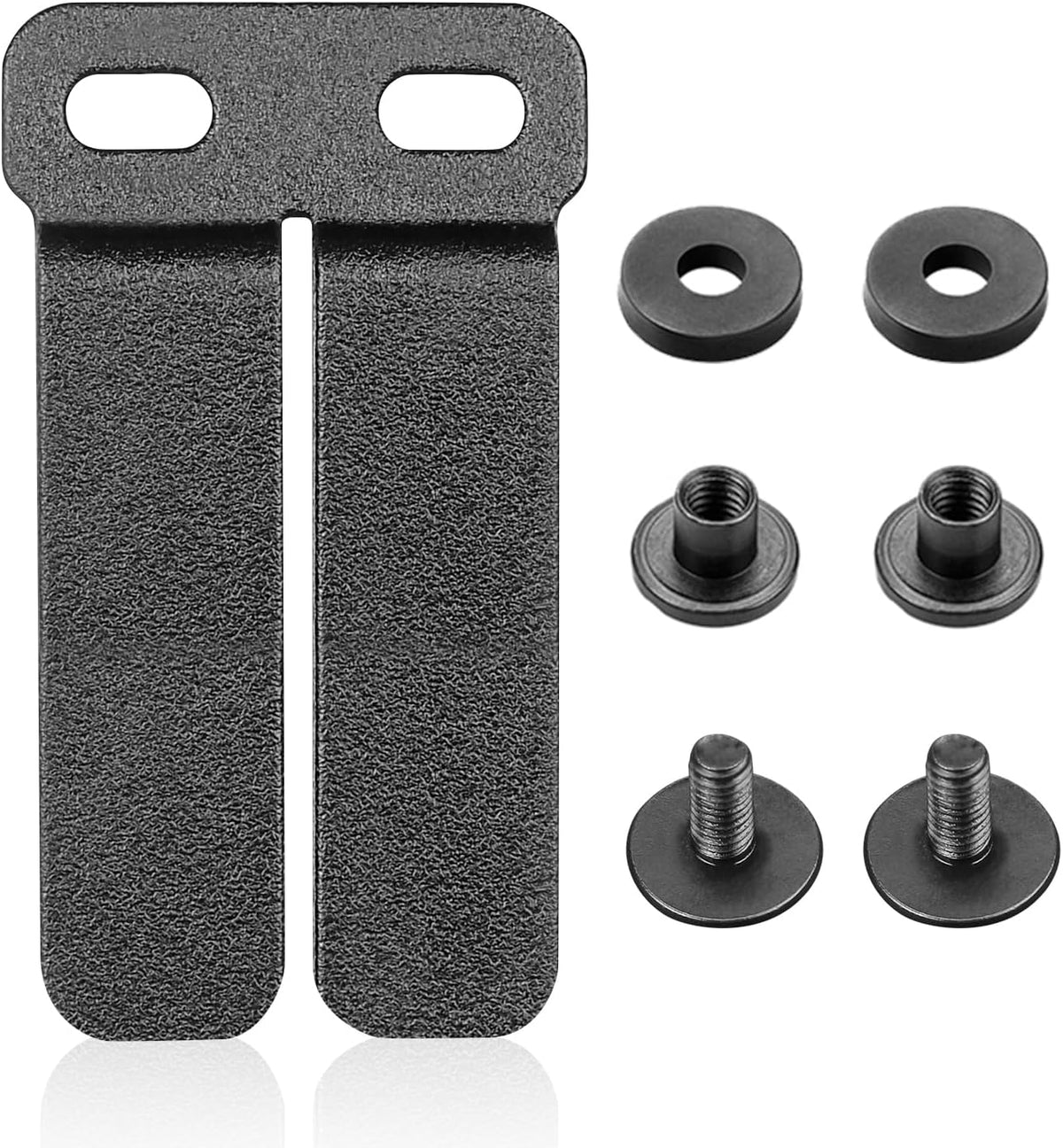 WARRIORLAND IWB & OWB Gun Holster Belt Clip, 1.5/1.75 Inch Adjustable, with Metal Washers, Screws, Slotted Binding Posts – Fits Holsters & Knife Sheaths 1 Pack