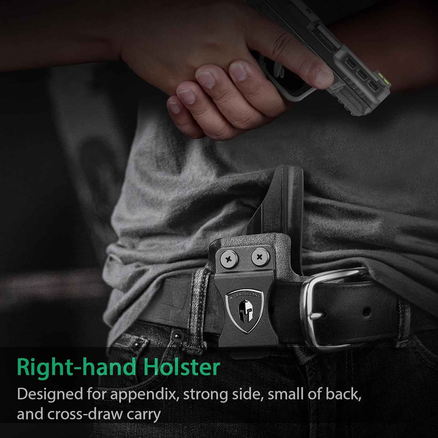 WARRIORLAND IWB Kydex Holster, Fit Ruger Security 380 | Adj. Cant & Retention | w/Optic Cut & Claw Options
