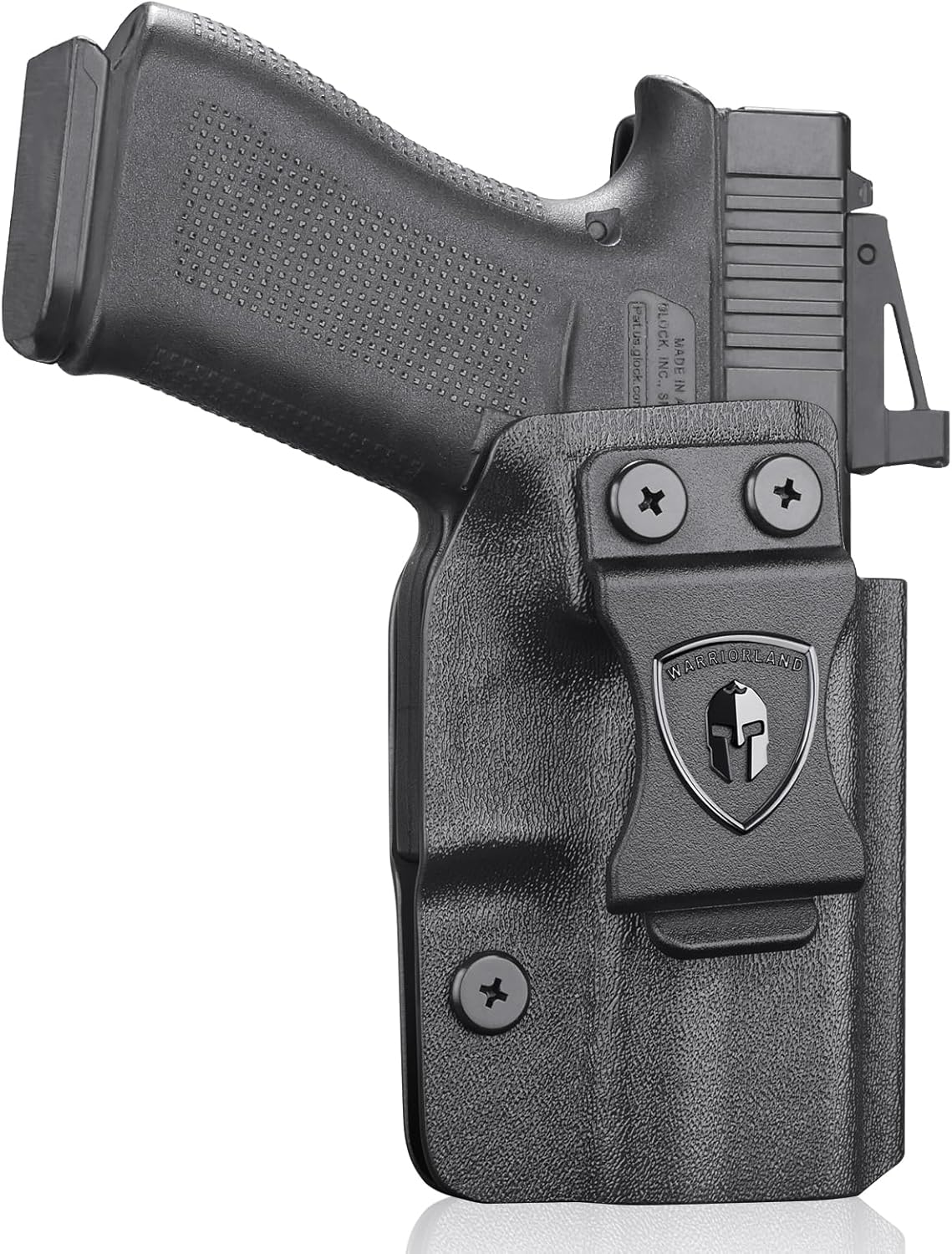 WARRIORLAND Optics Cut Kydex Appendix IWB Holster for Glock 43X MOS/43X/G43, Adjustable Cant & Retention, Right Hand Concealed Carry WARRIORLAND