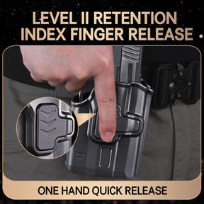 WARRIORLAND P365 TLR-6 OWB Holster Index Finger Release Fit P365 / P365X with TLR6, Outside Waistband Carry Holster for P365X TLR6, 360 Degree Adj. Belt Clip Fit 1.5-2.25 Inch Belt, Right Hand