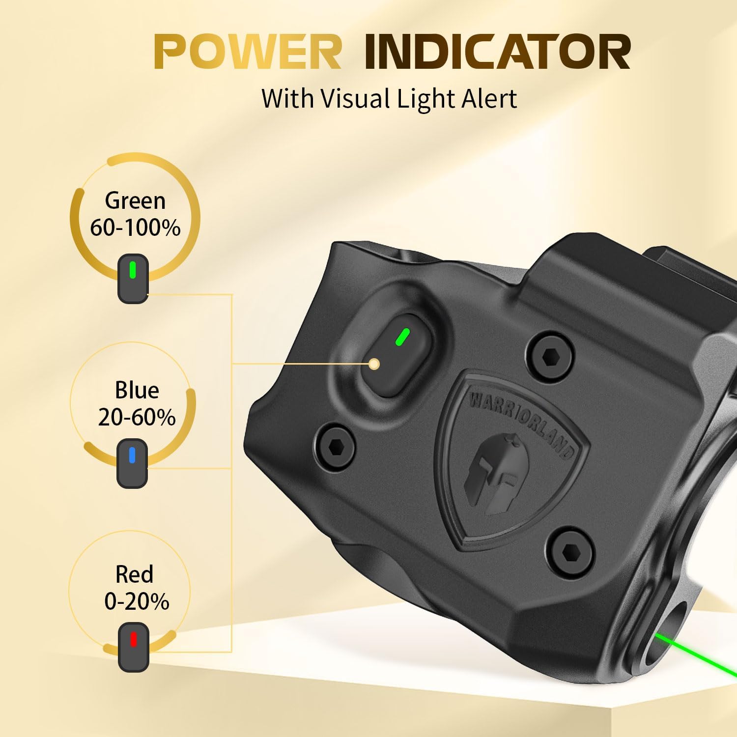 WARRIORLAND Pistol Light Laser & Holster Fit for Taurus G2C/ G3C/ PT111 G2 / PT140 G2, Compact 150-Lumen Trigger Mounted Tactical Weapon Light with Green Laser White LED & IWB Holster, Power Indicator