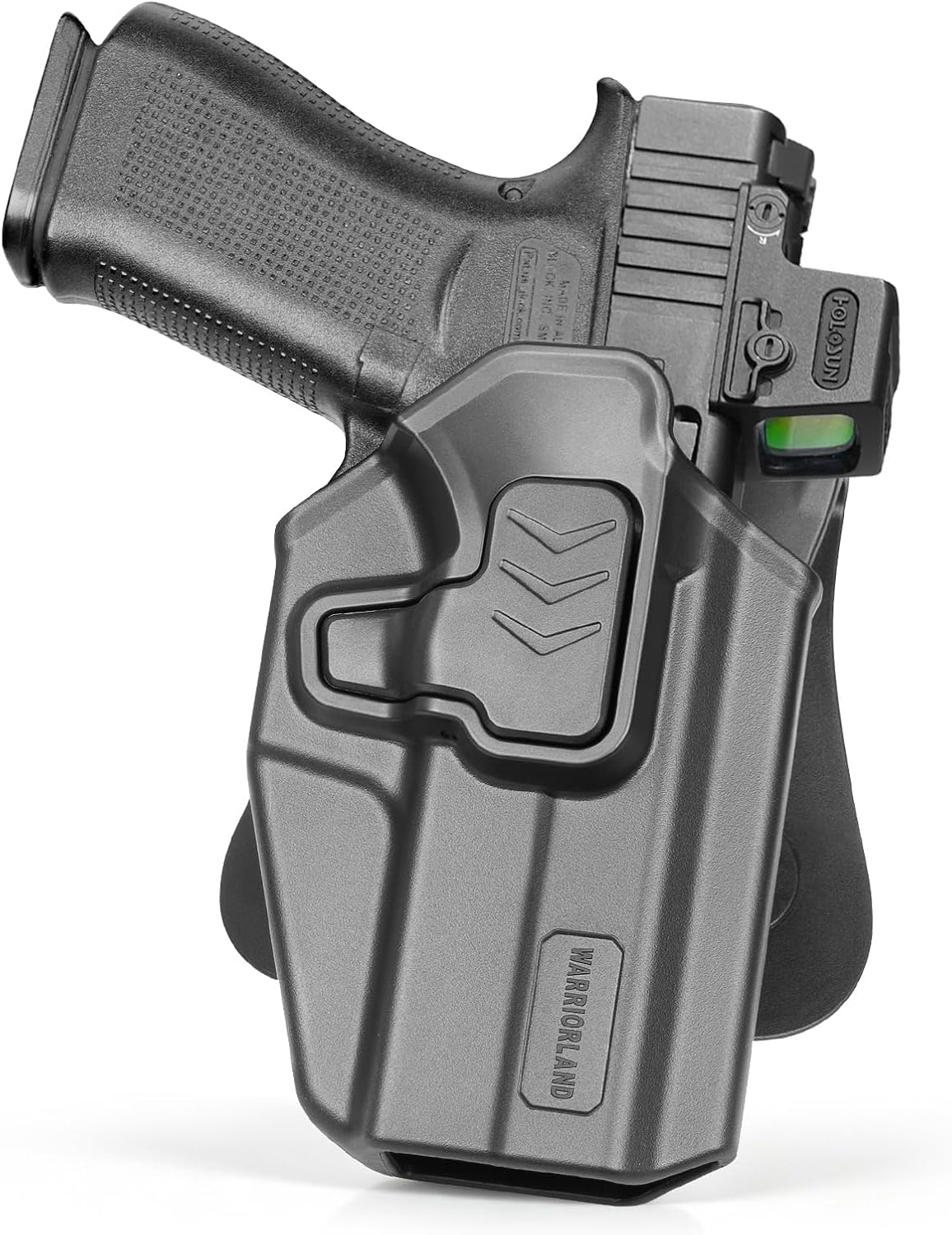 WARRIORLAND Level II Index Finger Release Paddle Holster, Fits Glock 43X/ 43X MOS/ 43 & Glock 48/48 MOS / PSA Dagger Micro, Optic Cut, Adj. Cant & Retention, Right Hand