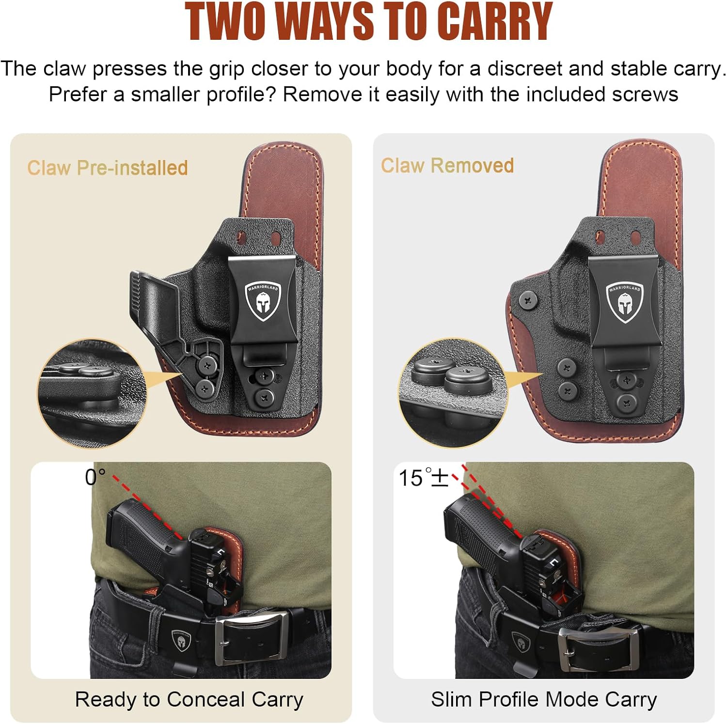 Sig P365 / P365X / P365 XL IWB Hybrid Holster - WARRIORLAND Optic-Ready Concealed Carry, Adj. Height/Cant/Retention, Ultimate Comfort, Right Hand WARRIORLAND