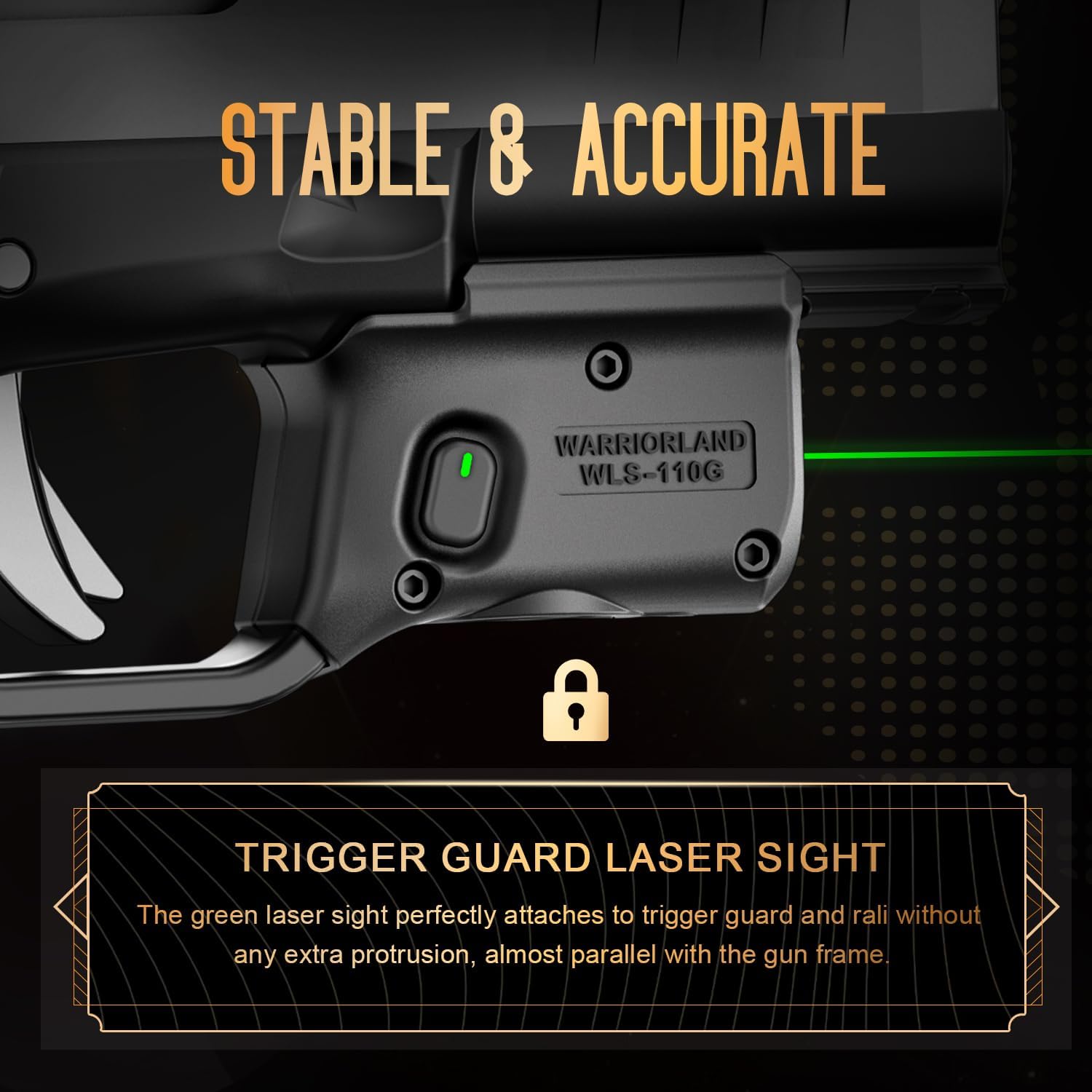 WARRIORLAND Kydex Holster for Gun with Green Laser Light Combo Fit